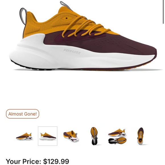Unisex adidas Maroon/Gold Arizona State Sun Devils AlphaBoost V2 Shoes - Picture 1 of 6